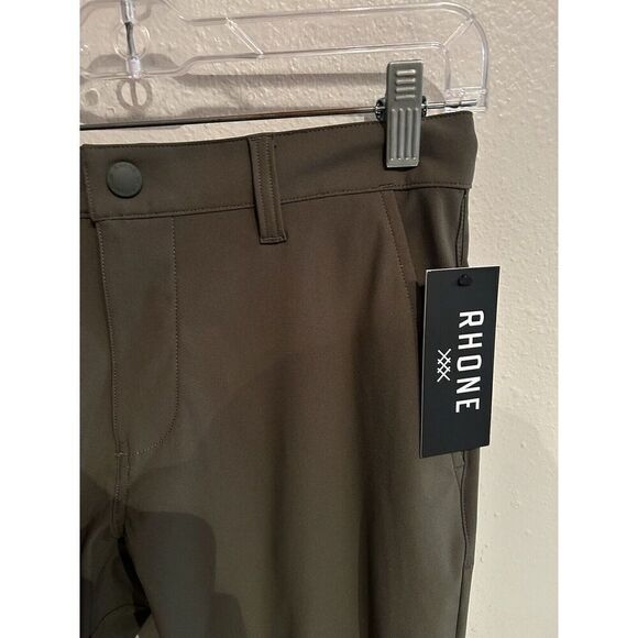 Rhone Mens Size 28 28x33 Commuter Pants Slim Green Stretch Chino - Picture 2 of 6